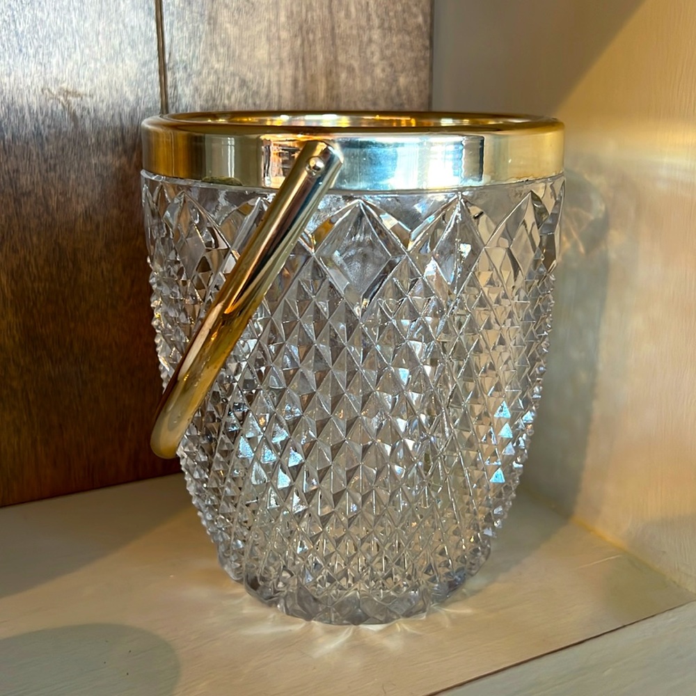 Crystal and Gold Ice Bucket